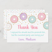 Donut Pink Gold Pastel Bedankkaart (Voorkant / Achterkant)