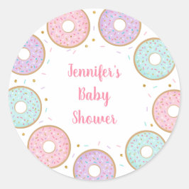 Donut Pink Gold Pastel Ronde Sticker
