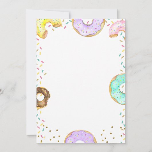 Donut Pink Sprinkles Girl Birthday Party Kaart (Achterkant)