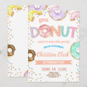 Donut Pink Sprinkles Girl Birthday Party Kaart (Voorkant / Achterkant)