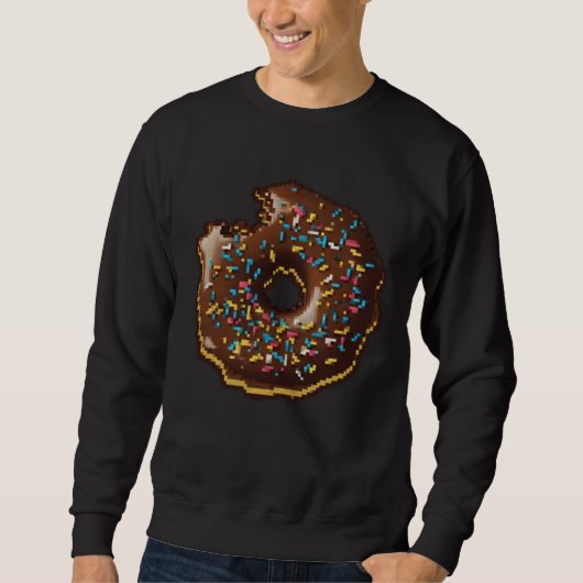 Donut Pixel 8 bit Retro Hungry Byte Sprinkles Food Trui (Voorkant)
