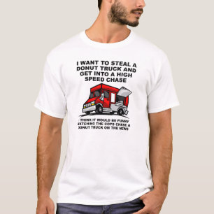 Donut Politie Jacht Grappige Tshirt