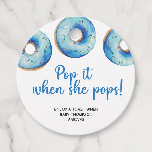 Donut Pop het Wanneer ze poppetjes Bedankjes Labels (Voorkant)
