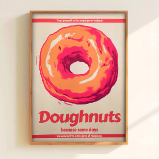Donut Poster Retro Kitchen Art Retro Kitchen Poste