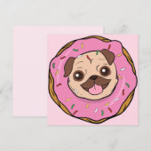 Donut Pug Feestdagenkaart (Voorkant / Achterkant)