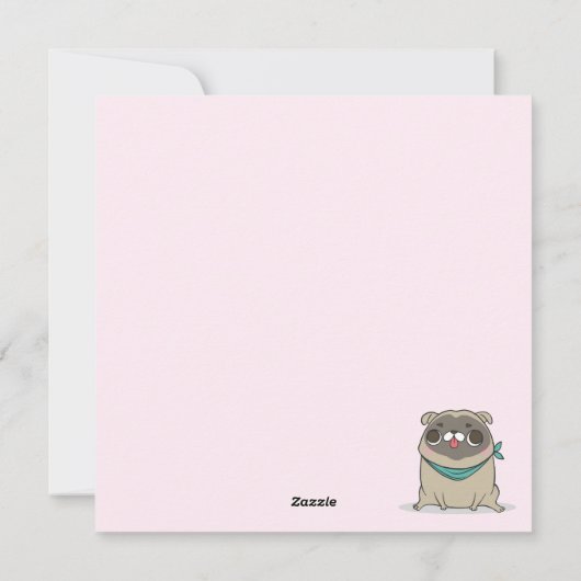 Donut Pug Feestdagenkaart (Achterkant)