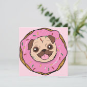 Donut Pug Holiday Card Feestdagenkaart (Staand voorkant)