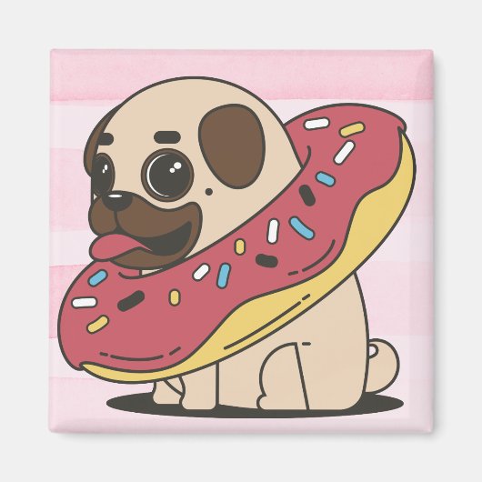 Donut Pug Magneet (Voorkant)