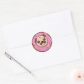 Donut Pug Ronde Sticker (Envelop)