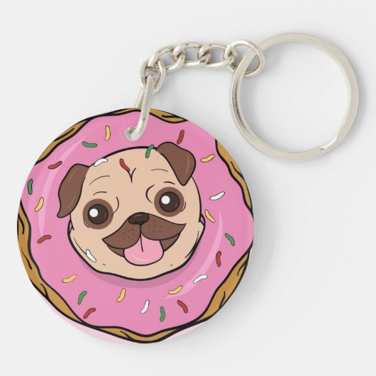 Donut Pug Sleutelhanger (Achterkant)
