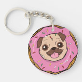 Donut Pug Sleutelhanger (Voorkant)