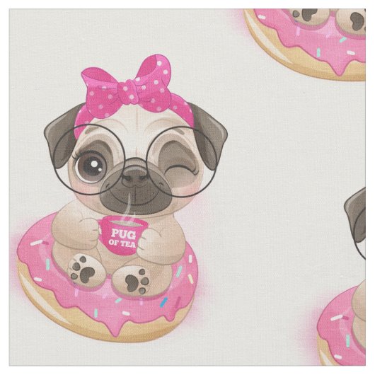 Donut Pug Stof (Close Up)