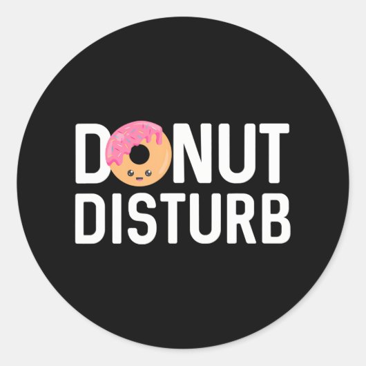 Donut pyjama grappige slaap woordspelingen niet st ronde sticker (Voorkant)
