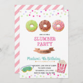 Donut pyjama verjaardag thema kaart (Voorkant / Achterkant)