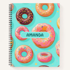 Donut Rainbow Kleurrijke Gepersonaliseerde Patroon Notitieboek