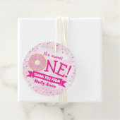 Donut Rainbow Sprinkles 1e verjaardag Dank je Bedankjes Labels (In situ)