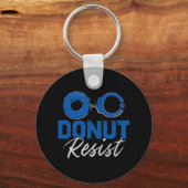 Donut Resist Funny Cop Law Enforcement Police App Sleutelhanger (Voorkant)