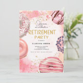 Donut RETIREMENT party Invitation Kaart (Staand voorkant)
