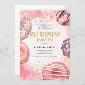 Donut RETIREMENT party Invitation Kaart (Voorkant / Achterkant)