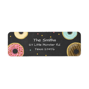 Donut Return Address Label Sweet Doughnut Girl