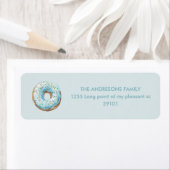 Donut Return Address Labels | Donut Theme Birthday (Insitu)