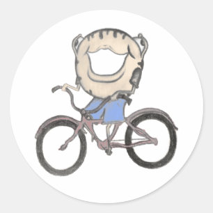 Donut rijden op een fiets ronde sticker