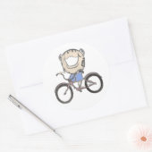 Donut rijden op een fiets ronde sticker (Envelop)