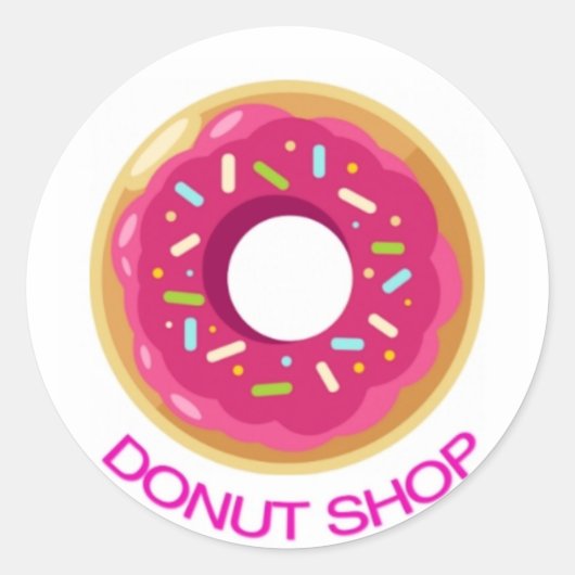 Donut Ronde Sticker (Voorkant)