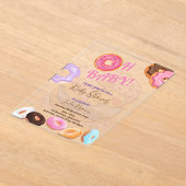 Donut roze Baby shower Acryl Uitnodigingen (Laagn)