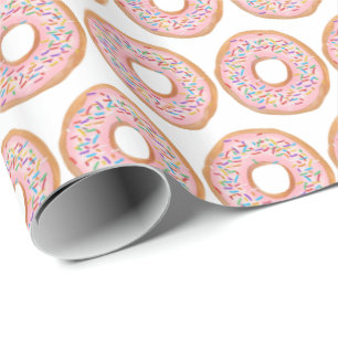 Donut Roze Bevroren Sprinkles Cute Food   Doughnut Cadeaupapier