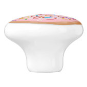 Donut Roze Bevroren Sprinkles Cute Food | Doughnut Keramische Knop (Zijkant)