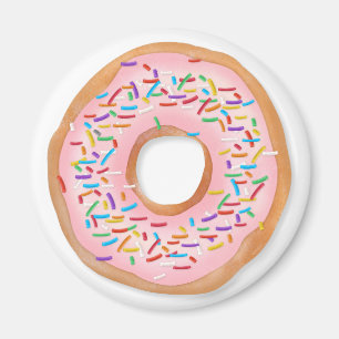 Donut Roze Bevroren Sprinkles Cute Food   Doughnut Magneet