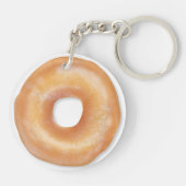 Donut Roze Bevroren Sprinkles Cute Food | Doughnut Sleutelhanger (Achterkant)