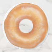 Donut Roze Bevroren Sprinkles Cute Food | Doughnut Wijnglaslabel (Achterkant)