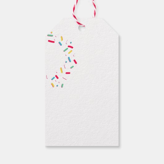 Donut roze Birthday Bedankt a Gift Labels Cadeaulabel (Achterkant)