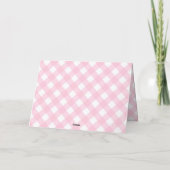 Donut | Roze Gingham Meisje Baby shower Bedankkaart (Achterkant)