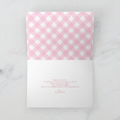 Donut | Roze Gingham Meisje Baby shower Bedankkaart (Binnen)