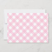 Donut | Roze Gingham Meisje Baby shower Uitnodigin Kaart (Achterkant)