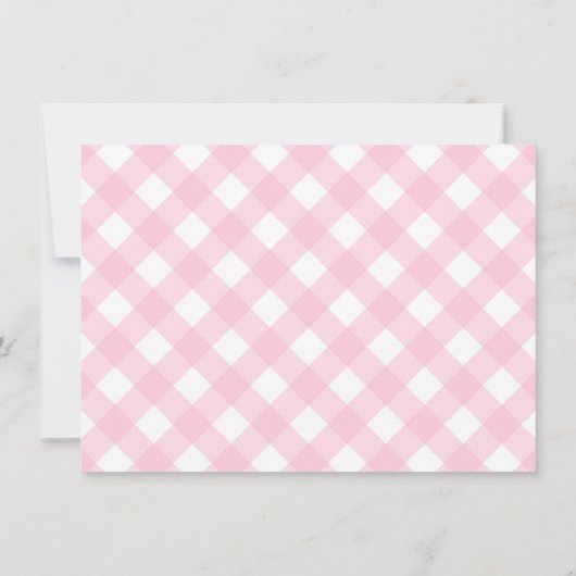 Donut | Roze Gingham Meisje Baby shower Uitnodigin Kaart (Achterkant)