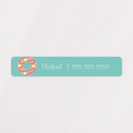 Donut School Class Lunch Naam Nummer Labels (Design 1)