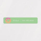 Donut School Class Lunch Naam Nummer Labels (Design 2)