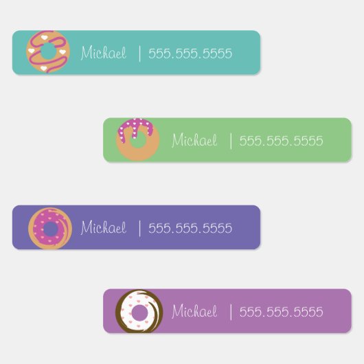 Donut School Klas Lunch Naam Nummer Labels (Groep)