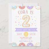 Donut Second Birthday Invitation Kaart (Voorkant)