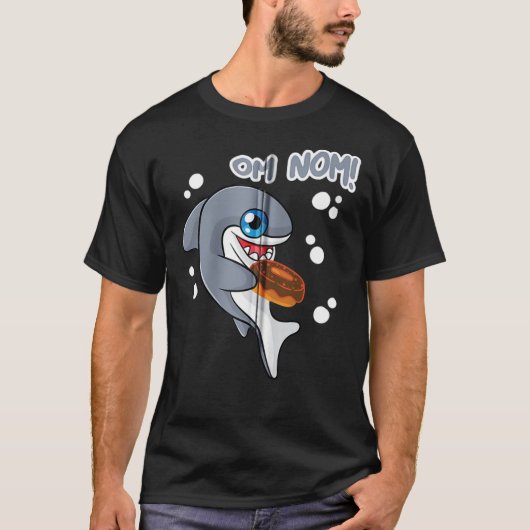 Donut Shark Kawaii Sharks Om Nom Cake and Snoep Lo T-shirt (Voorkant)