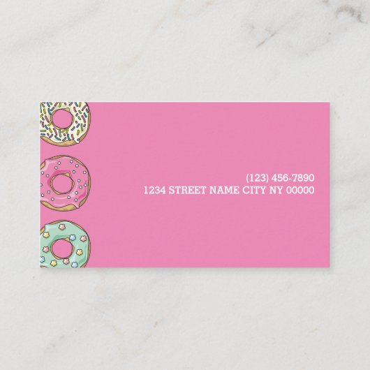 Donut Shop Bakery Caffe Pasty Visitekaartje (Achterkant)