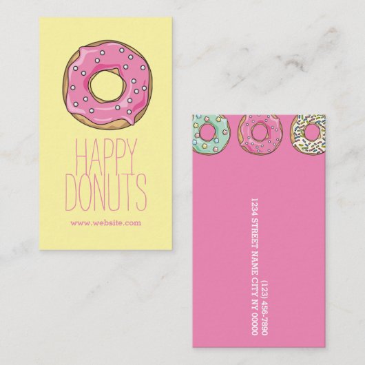 Donut Shop Bakery Caffe Pasty Visitekaartje (Voorkant / Achterkant)
