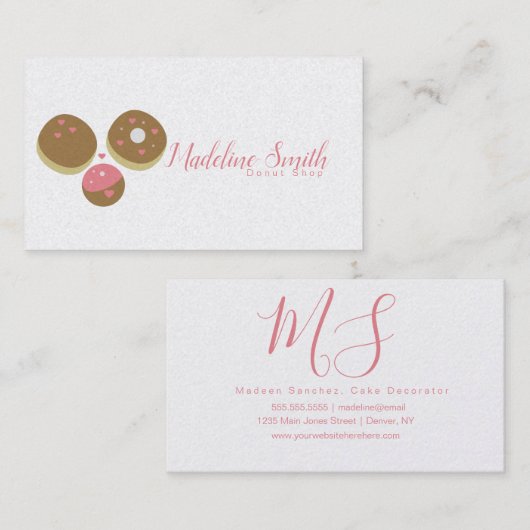 Donut Shop Bakery Cake Decorator Visitekaartje (Voorkant / Achterkant)