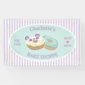 Donut Shop Bakery Paars en Green Spandoek (Horizontaal)