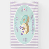 Donut Shop Bakery Paars en Green Spandoek (Verticaal)