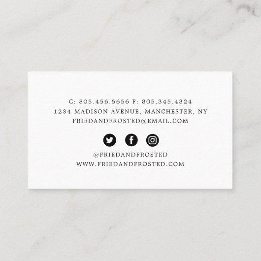 Donut Shop/Bakery Visitekaartje (Achterkant)